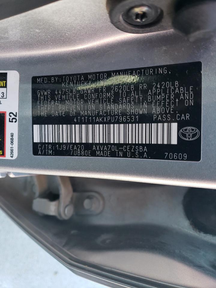 2023 TOYOTA CAMRY SE NIGHT SHADE VIN:4T1T11AKXPU796531