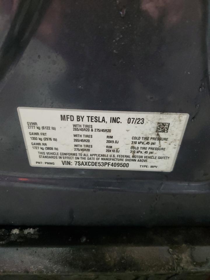 2023 TESLA MODEL X VIN:7SAXCDE53PF409500