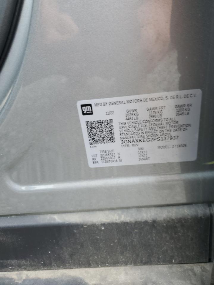 2023 CHEVROLET EQUINOX LT VIN:3GNAXKEG2PS137937