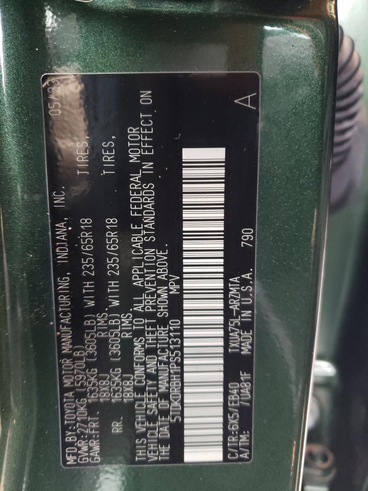2023 TOYOTA HIGHLANDER L VIN:5TDKDRBH1PS513110