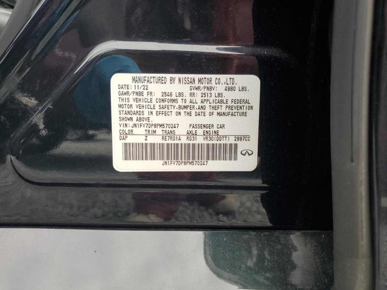 2023 INFINITI Q50 RED SPORT 400 VIN:JN1FV7DP8PM570247