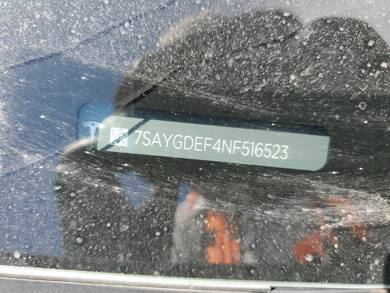 2022 TESLA MODEL Y VIN:7SAYGDEF4NF516523