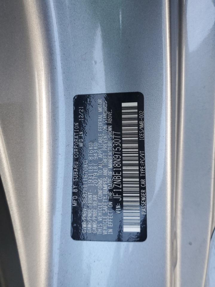 2022 TOYOTA GR 86 PREMIUM VIN:JF1ZNBE18N9753077