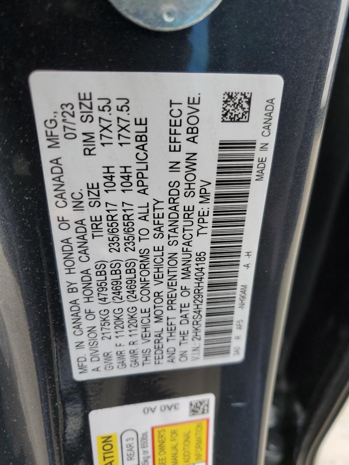 2024 HONDA CR-V LX VIN:2HKRS4H29RH404185