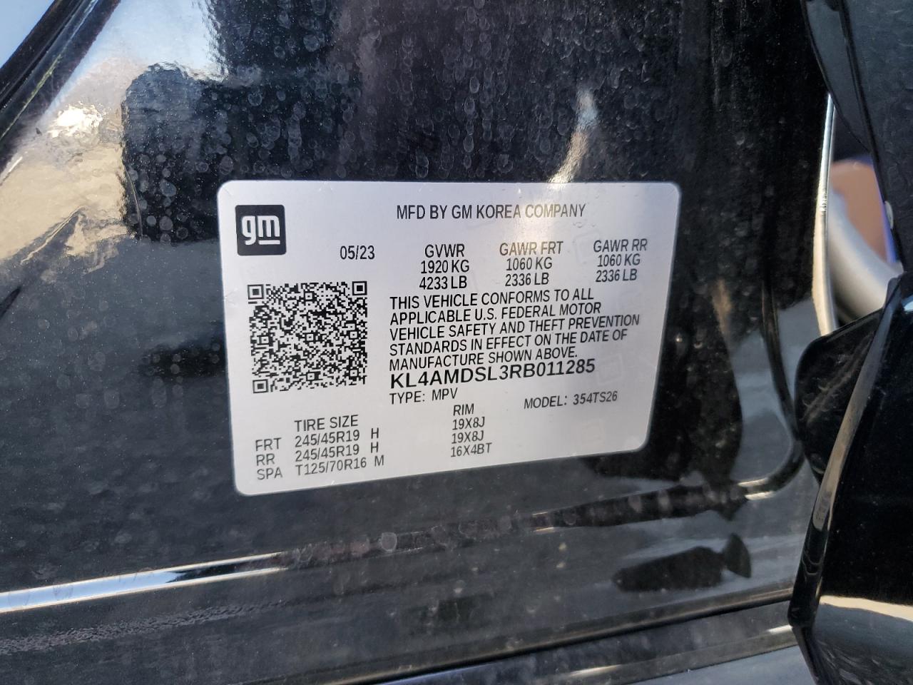 2024 BUICK ENCORE GX SPORT TOURING VIN:KL4AMDSL3RB011285