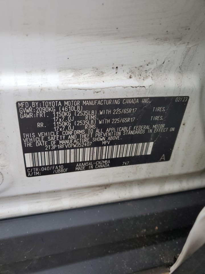 2023 TOYOTA RAV4 XLE VIN:2T3P1RFV0PW352407
