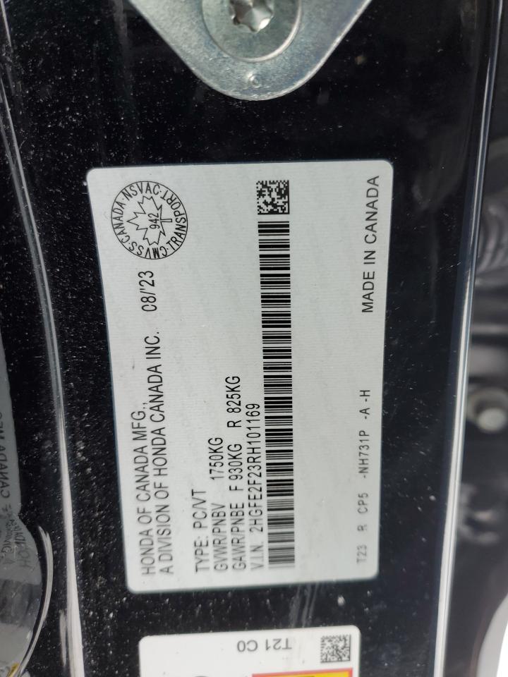 2024 HONDA CIVIC LX VIN:2HGFE2F23RH101169