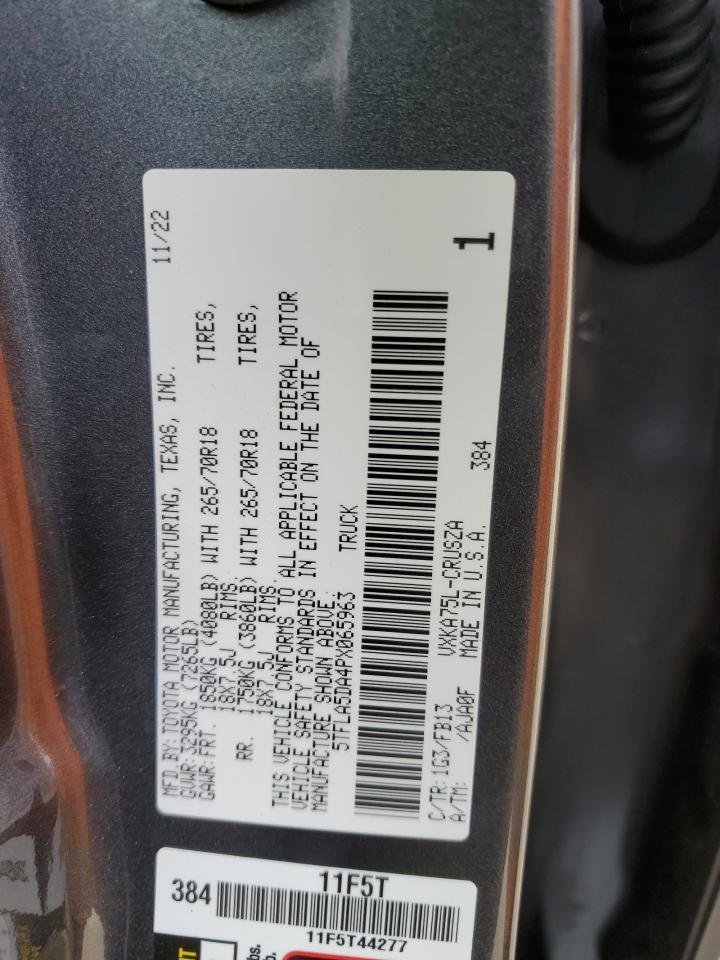 2023 TOYOTA TUNDRA DOUBLE CAB SR VIN:5TFLA5DA4PX065963