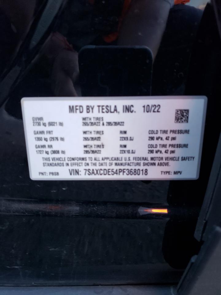 2023 TESLA MODEL X VIN:7SAXCDE54PF368018