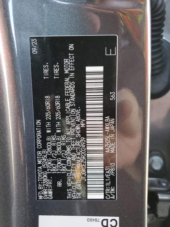 2024 LEXUS NX 350H BASE VIN:JTJGKCEZ5R2024939