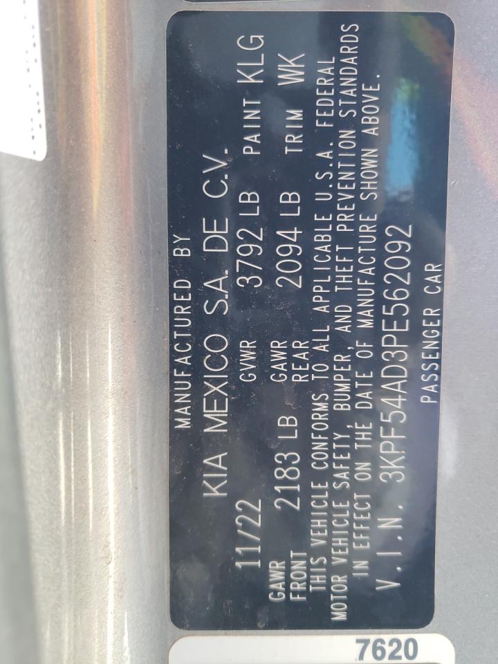 2023 KIA FORTE GT LINE VIN:3KPF54AD3PE562092
