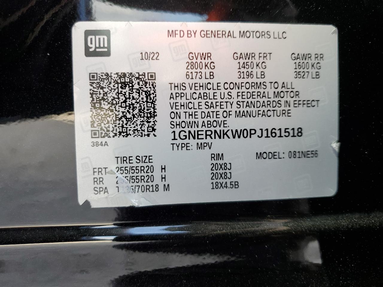 2023 CHEVROLET TRAVERSE HIGH COUNTRY VIN:1GNERNKW0PJ161518