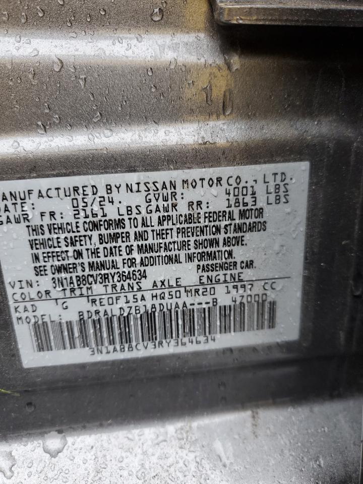 2024 NISSAN SENTRA SV VIN:3N1AB8CV3RY364634