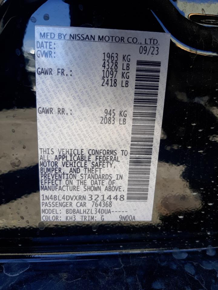 2024 NISSAN ALTIMA SV VIN:1N4BL4DVXRN321448