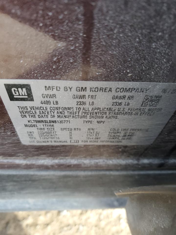 2022 CHEVROLET TRAILBLAZER LT VIN:KL79MRSL0NB135771