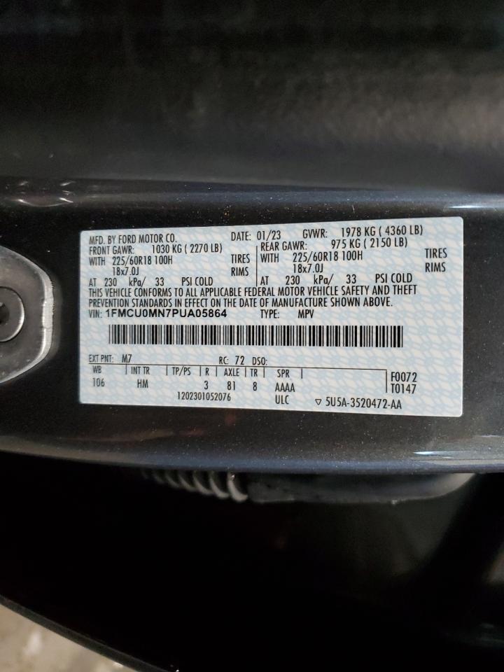 2023 FORD ESCAPE ST LINE VIN:1FMCU0MN7PUA05864