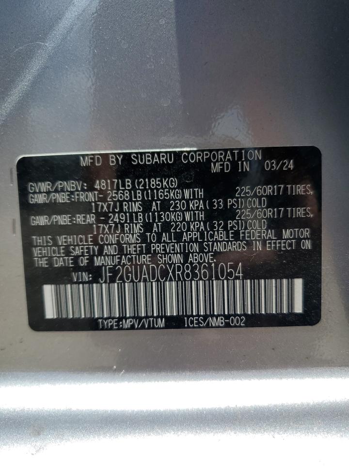 2024 SUBARU CROSSTREK PREMIUM VIN:JF2GUADCXR8361054