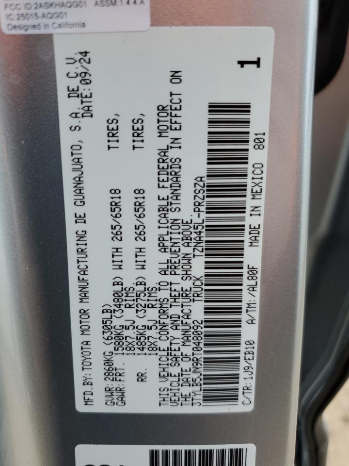 2024 TOYOTA TACOMA DOUBLE CAB VIN:3TYLB5JN9RT048092