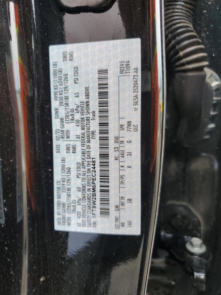 2023 FORD F250 SUPER DUTY VIN:1FT8W2BM6PEC24481