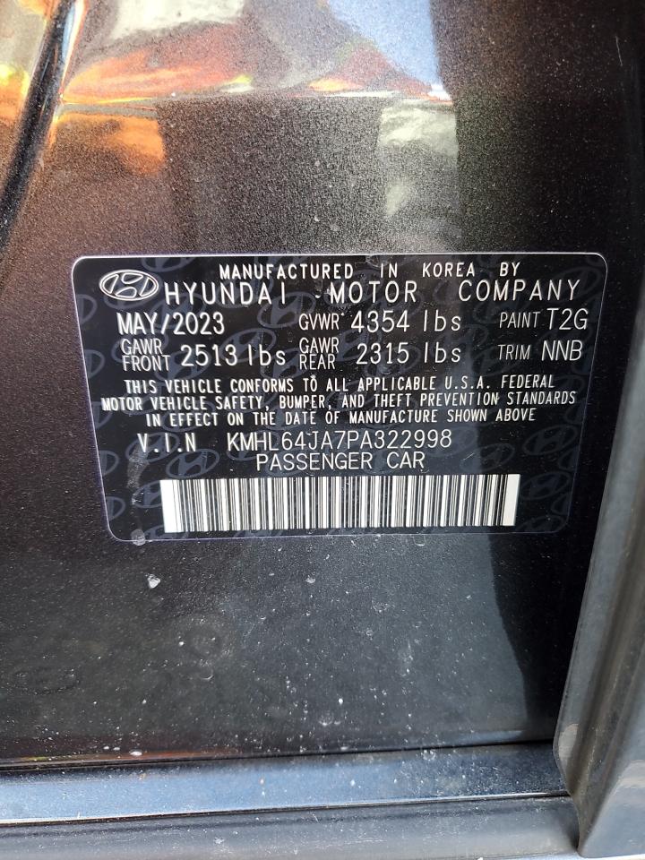 2023 HYUNDAI SONATA SEL VIN:KMHL64JA7PA322998