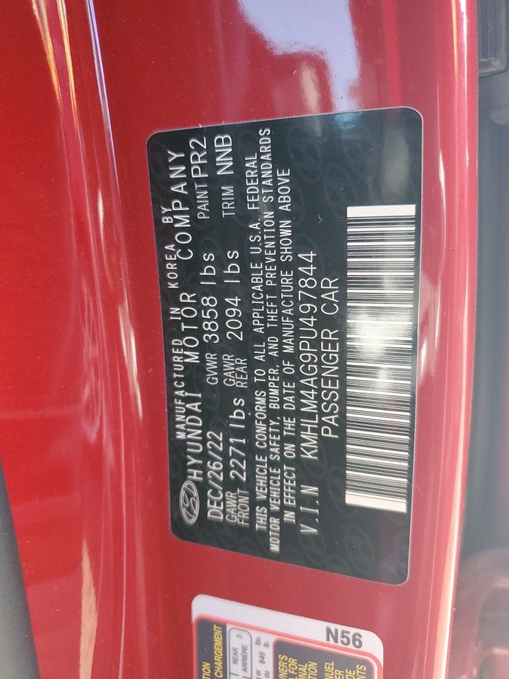 2023 HYUNDAI ELANTRA SEL VIN:KMHLM4AG9PU497844
