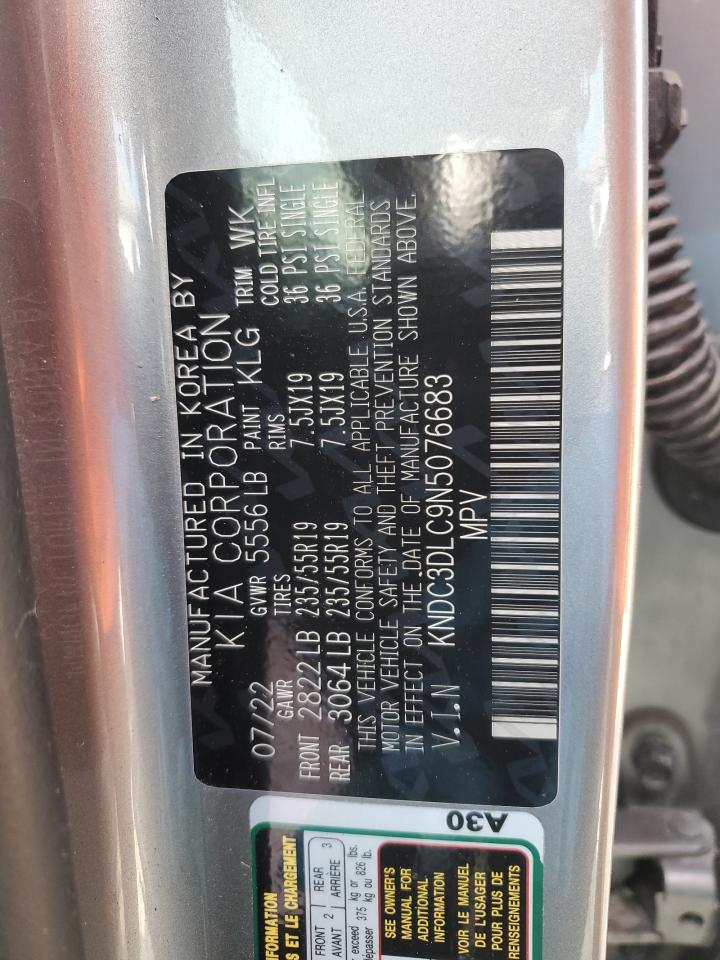2022 KIA EV6 LIGHT VIN:KNDC3DLC9N5076683