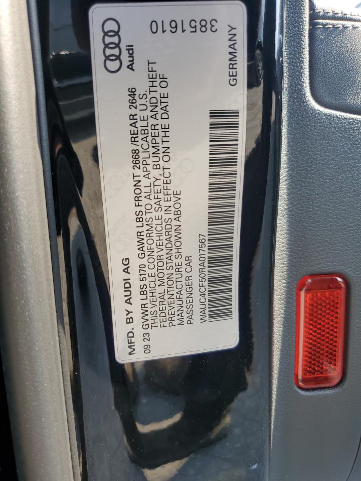 2024 AUDI S5 PREMIUM PLUS VIN:WAUC4CF50RA017567