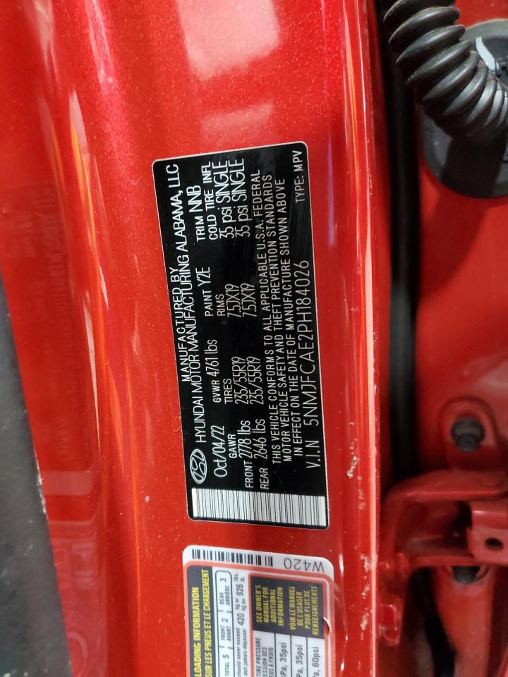 2023 HYUNDAI TUCSON SEL VIN:5NMJFCAE2PH184026