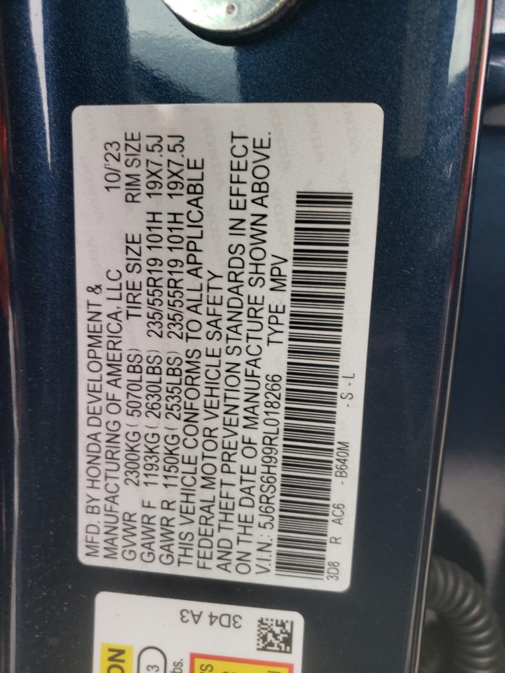 2024 HONDA CR-V SPORT TOURING VIN:5J6RS6H99RL018266