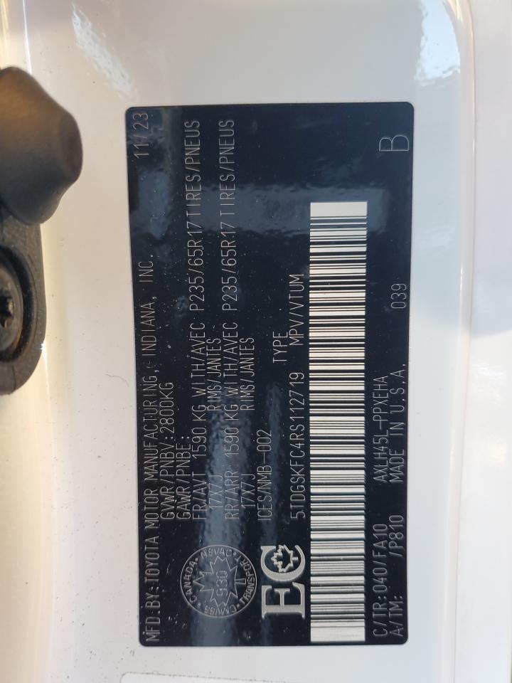 2024 TOYOTA SIENNA LE VIN:5TDGSKFC4RS112719