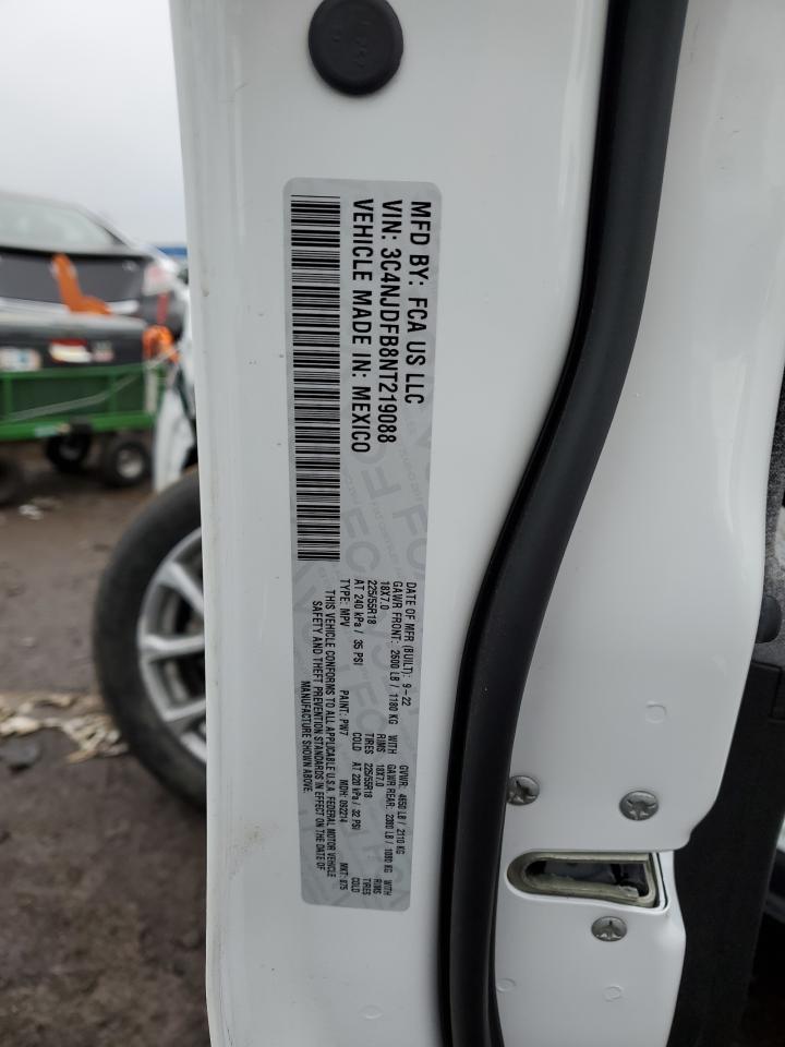 2022 JEEP COMPASS LATITUDE LUX VIN:3C4NJDFB8NT219088