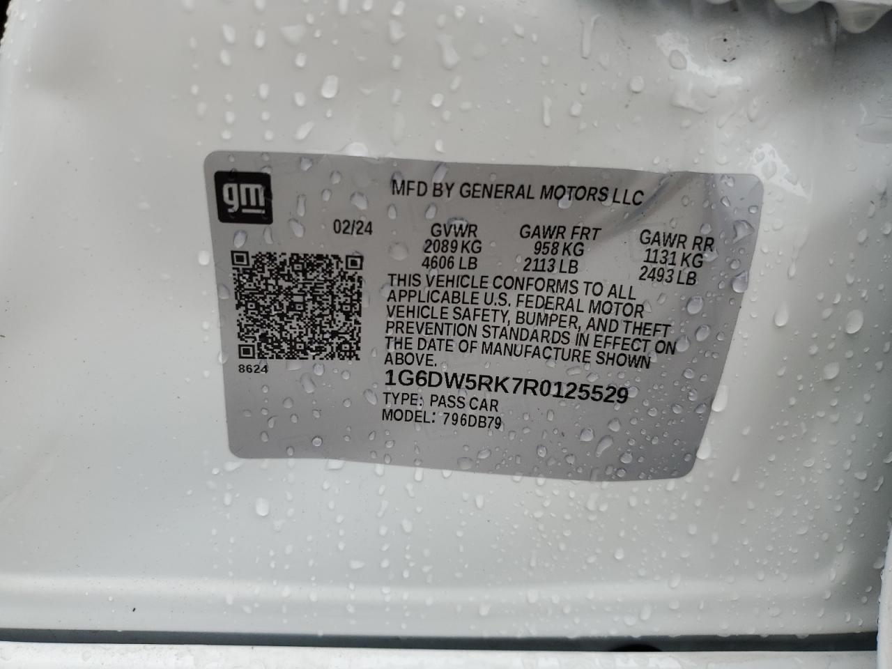 2024 CADILLAC CT5 LUXURY VIN:1G6DW5RK7R0125529