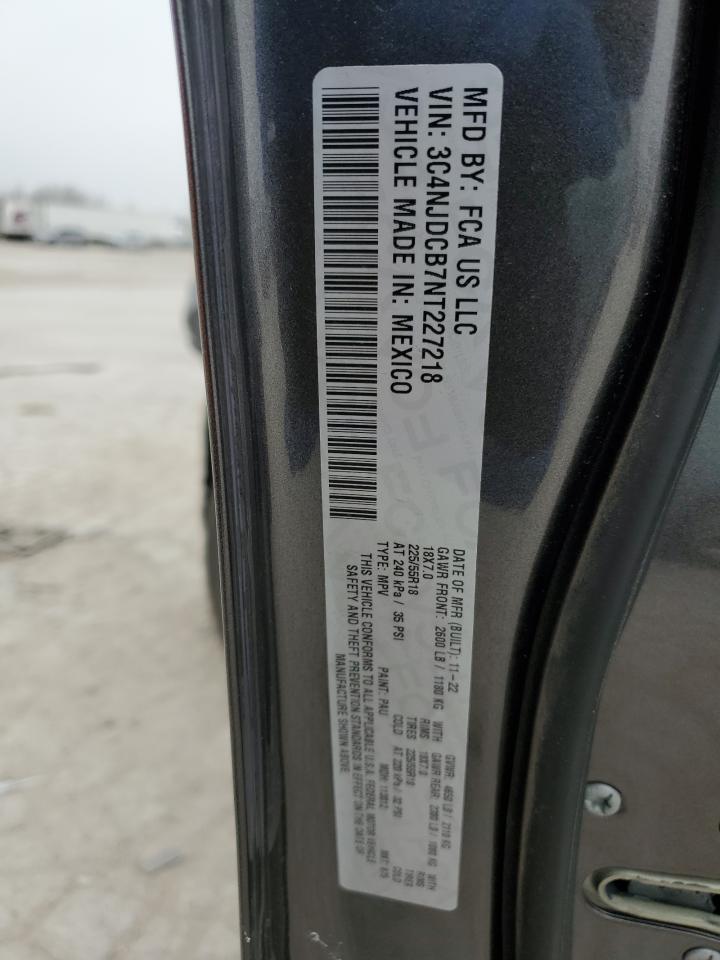 2022 JEEP COMPASS LIMITED VIN:3C4NJDCB7NT227218