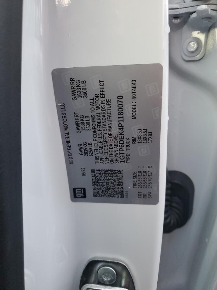 2023 GMC CANYON AT4 VIN:1GTP6DEK4P1180070