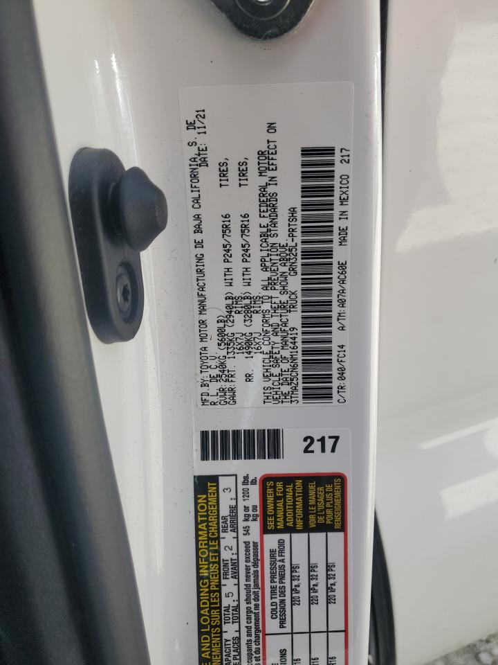 2022 TOYOTA TACOMA DOUBLE CAB VIN:3TMAZ5CN6NM164419