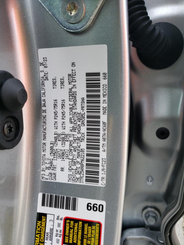 2023 TOYOTA TACOMA DOUBLE CAB VIN:3TMCZ5AN8PM622105