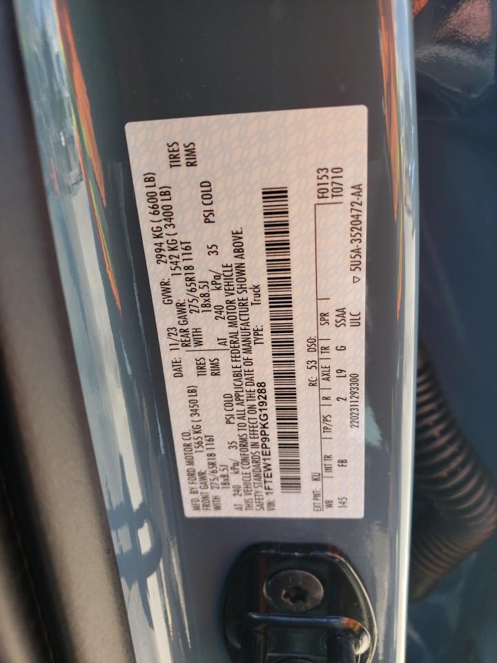 2023 FORD F150 SUPERCREW VIN:1FTEW1EP9PKG19288