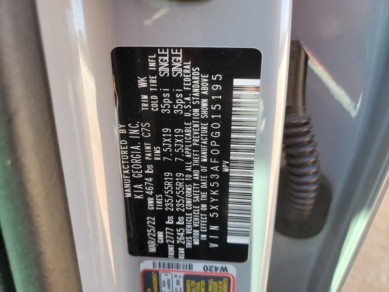 2023 KIA SPORTAGE SX PRESTIGE VIN:5XYK53AF0PG015195