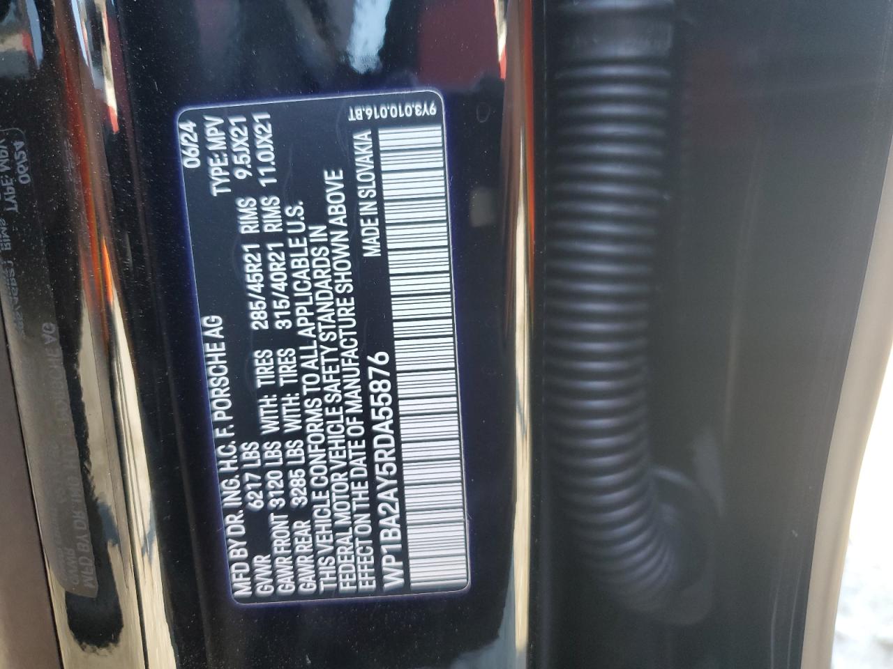 2024 PORSCHE CAYENNE COUPE VIN:WP1BA2AY5RDA55876