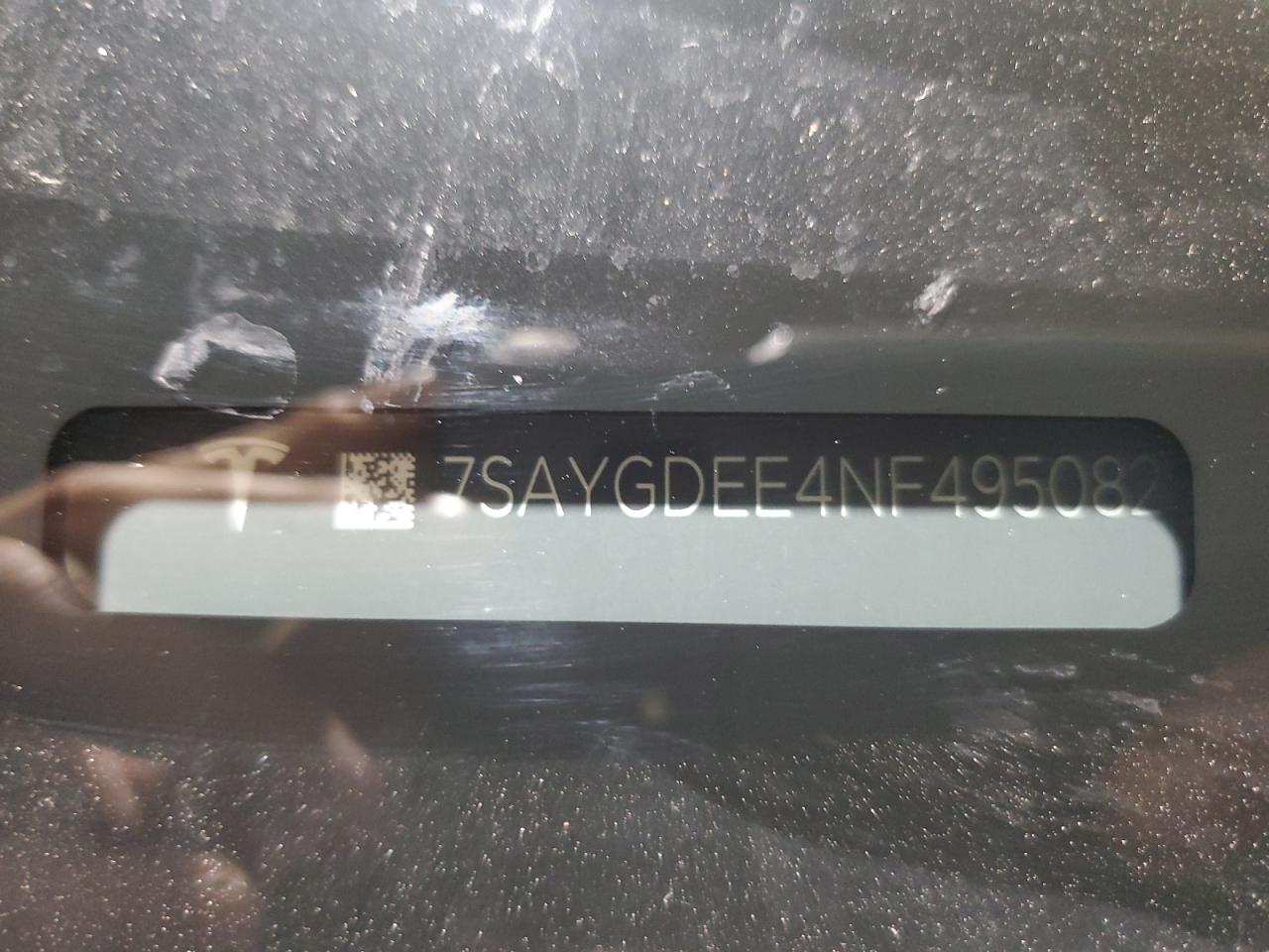 2022 TESLA MODEL Y VIN:7SAYGDEE4NF495082