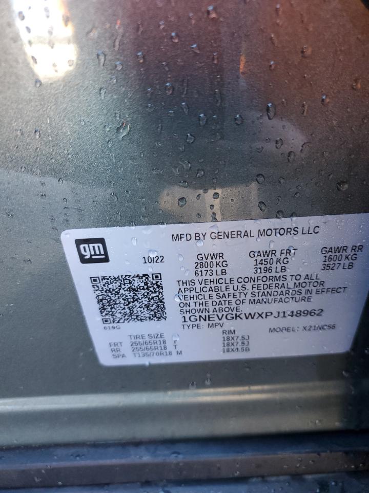 2023 CHEVROLET TRAVERSE LT VIN:1GNEVGKWXPJ148962