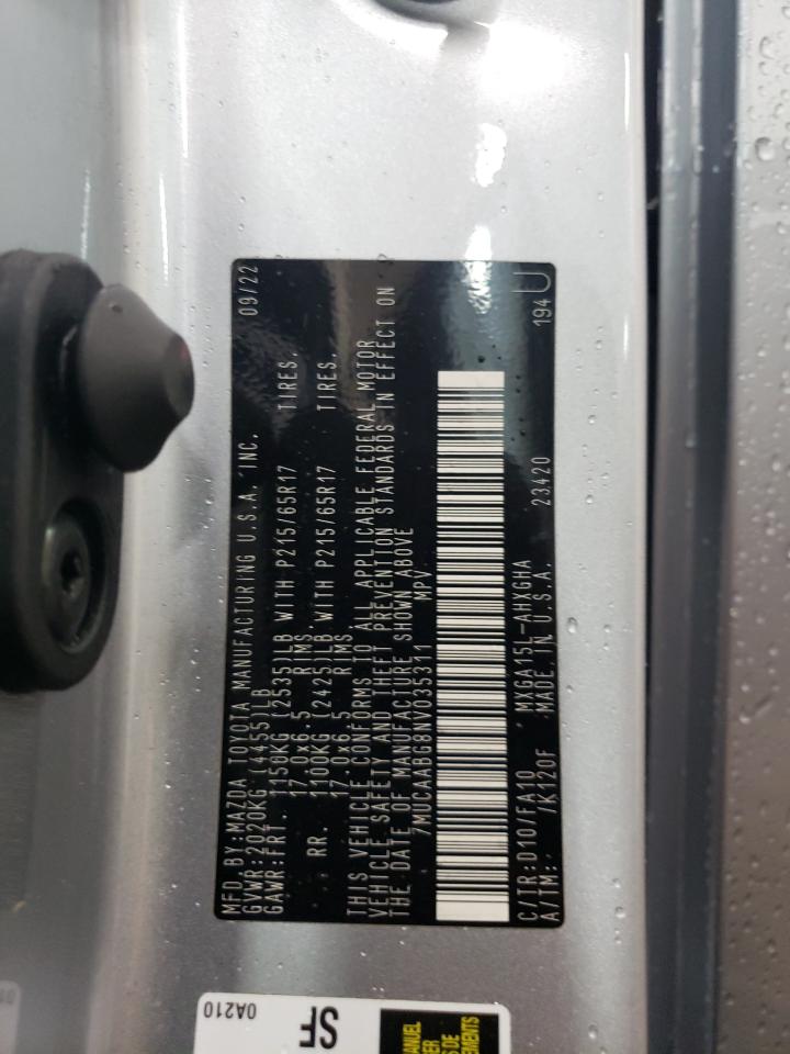 2022 TOYOTA COROLLA CROSS LE VIN:7MUCAABG8NV035311