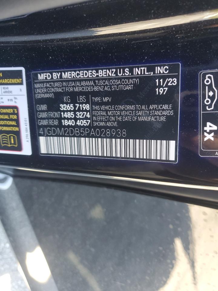 2023 MERCEDES-BENZ EQS SUV 450+ VIN:4JGDM2DB5PA028938