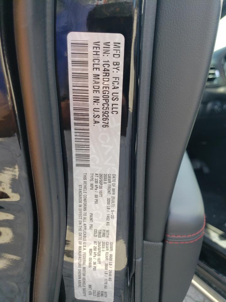 2023 DODGE DURANGO CITADEL VIN:1C4RDJEG0PC592676