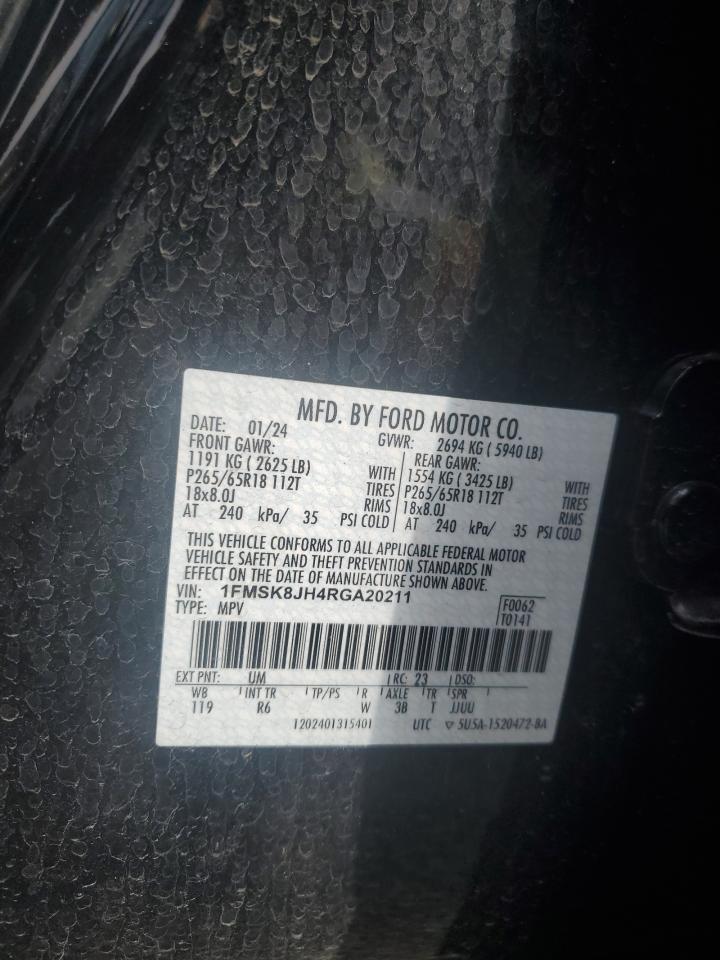 2024 FORD EXPLORER TIMBERLINE VIN:1FMSK8JH4RGA20211