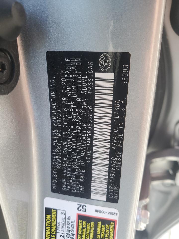 2024 TOYOTA CAMRY SE NIGHT SHADE VIN:4T1G11AK3RU850806