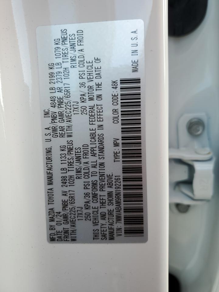 2024 MAZDA CX-50 SELECT VIN:7MMVABAM9RN192261
