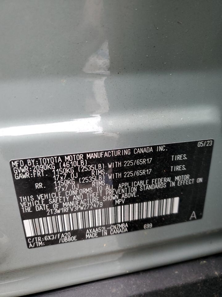 2023 TOYOTA RAV4 XLE VIN:2T3W1RFV3PW272479