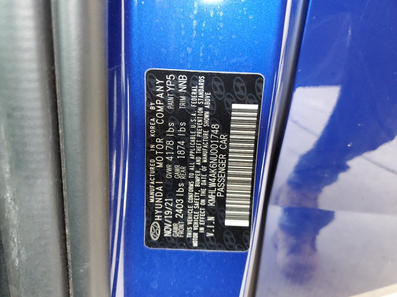 2022 HYUNDAI ELANTRA N VIN:KMHLW4AK6NU001748