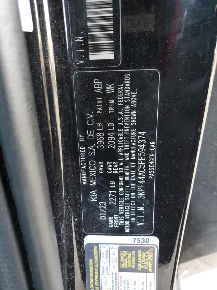 2023 KIA FORTE GT VIN:3KPF44AC5PE594374